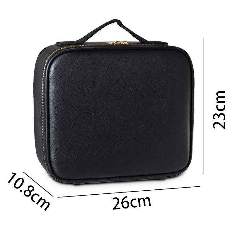 Cross-border Handheld Cosmetic Bag with Mirror LED Light High-value Large-capacity Cosmetic Case Ins Portable Storage Travel Bag