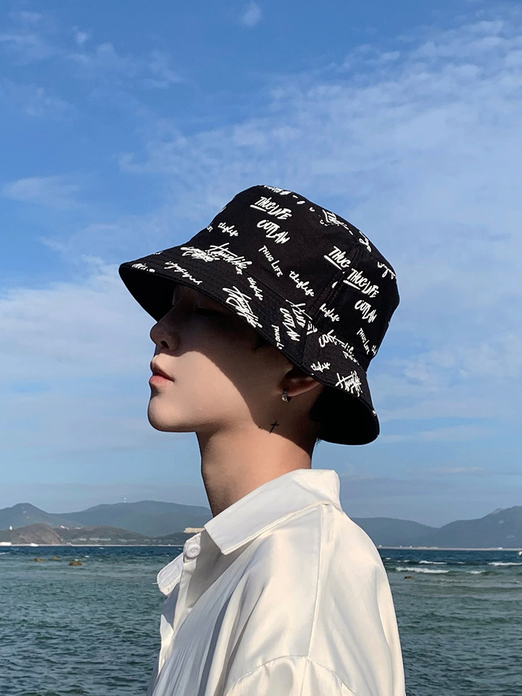 Fisherman hat men's summer ins trendy big head circumference summer sun protection hat trendy brand sun hat men's sun hat short brim
