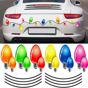 Cross-border New Christmas Magnet Light Bulb Line Garage Door Magnet Decoration Refrigerator Car PVC Soft Magnetic Refrigerator Magnet