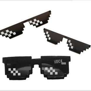 New mosaic glasses two-dimensional forced sunglasses my world personality pixel disco sunglasses wholesale