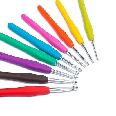 Single head crochet tools crochet soft handle color crochet candy color DIY hook