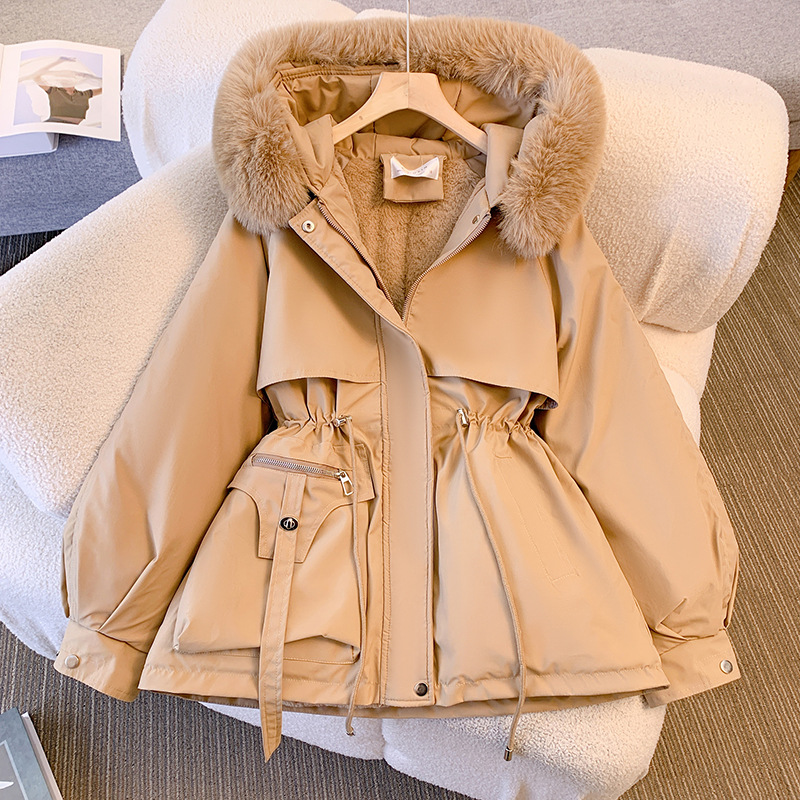 Parker Clothing Women's Short Small 2023 New Korean Style Loose Thickened Cotton-padded Jacket Winter Cotton-padded Coat Coat