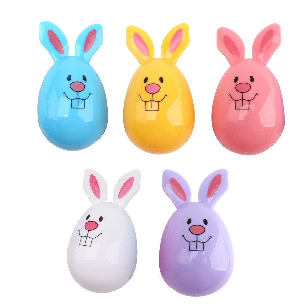 Cross-border Explosions Easter Eggs Plastic Cute Rabbit Shape Opening Painted Eggs Twisted Gashapon Children's Toy Eggs