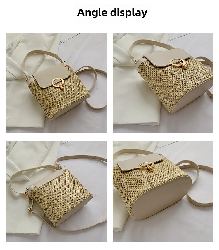 Modische Damenhandtasche aus gewebter Beuteltasche_voghion.com