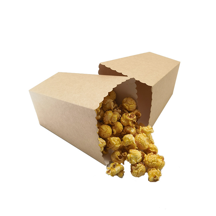 Cross-border creative fresh simple kraft paper popcorn box snack food packaging box chicken flower box