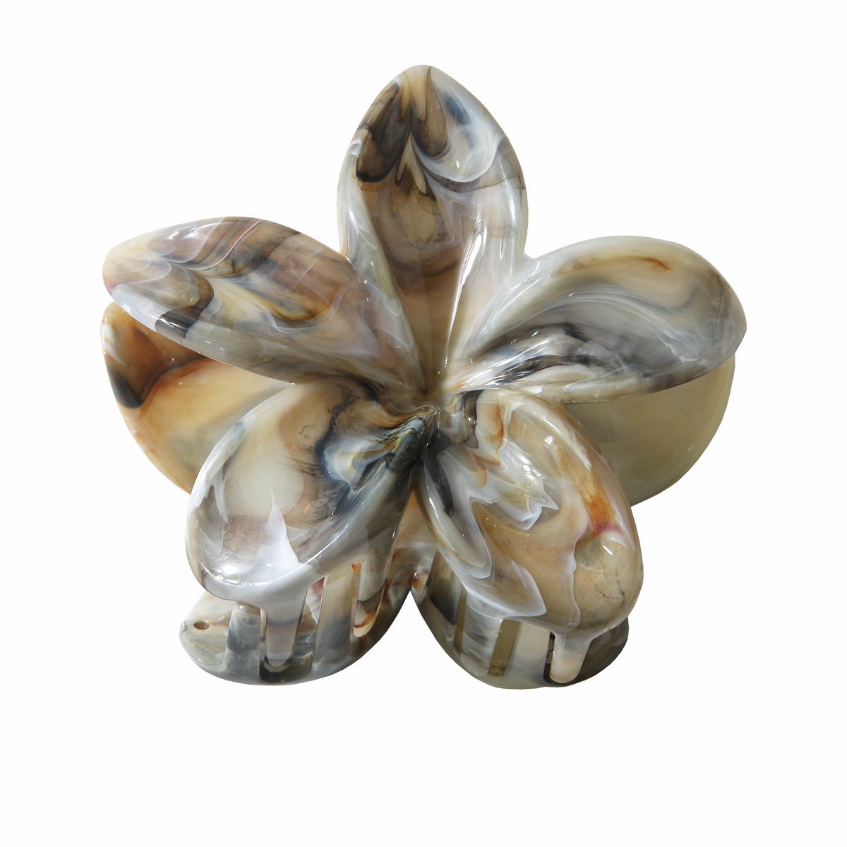 Marble Crown Cross-border Flower Clip Fashion Two-color European and American Petal Shark Clip_voghion.com