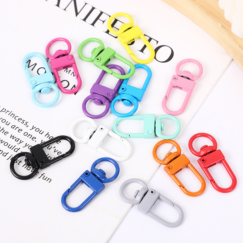Paint color dog buckle metal jewelry hardware accessories U-shaped door buckle rotating keychain alloy bag DIY bag buckle