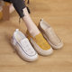 2023 autumn new casual loafers women's platform slip-on transparent mesh soft leather retro single-layer shoes women's shoes wholesale