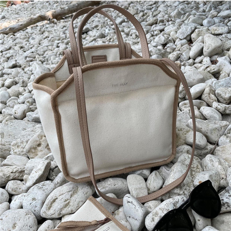 Korean Style ins Mummy Bag Multi-Functional Baby Bag Canvas Lightweight Handbag Lunch Bag Shoulder Crossbody Bag