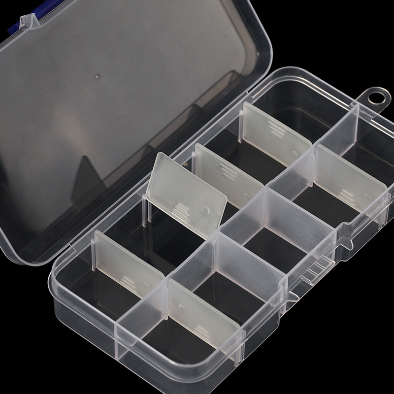 10 grid 15 grid 24 grid storage box tool box fishing gear box transparent plastic PP Nail Box environmental protection jewelry box