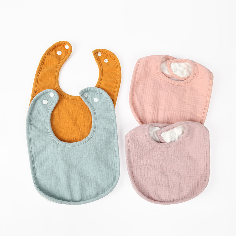 Amazon cross-border baby cotton gauze bib saliva towel waterproof men's and women's scarf children autumn and winter days peas velvet