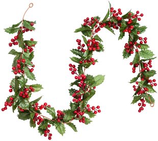 Artificial rattan Christmas rattan wall hanging home courtyard decoration red berry soft rattan Christmas atmosphere layout