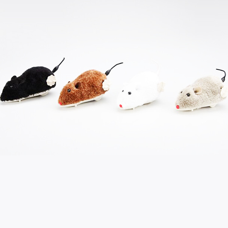 Chain winding plush mouse winding mouse will jump and wag its tail pet dog cat toy wholesale