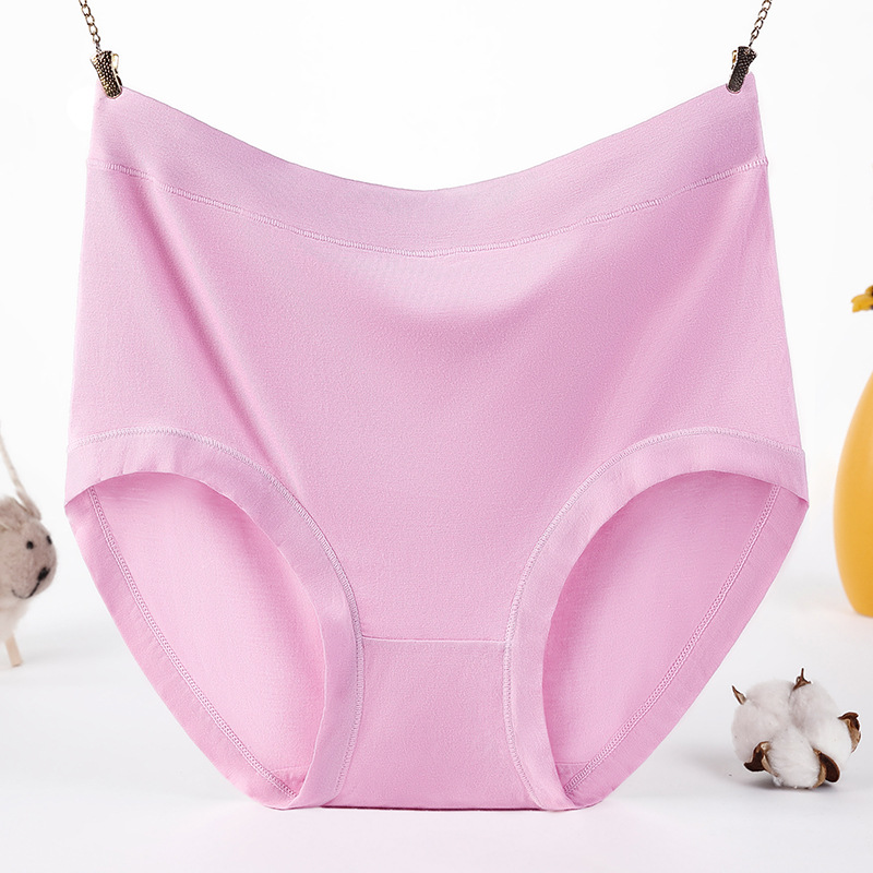 Fat mm200 kg breathable modal underwear women's hip high waist abdomen plus size ladies solid color briefs