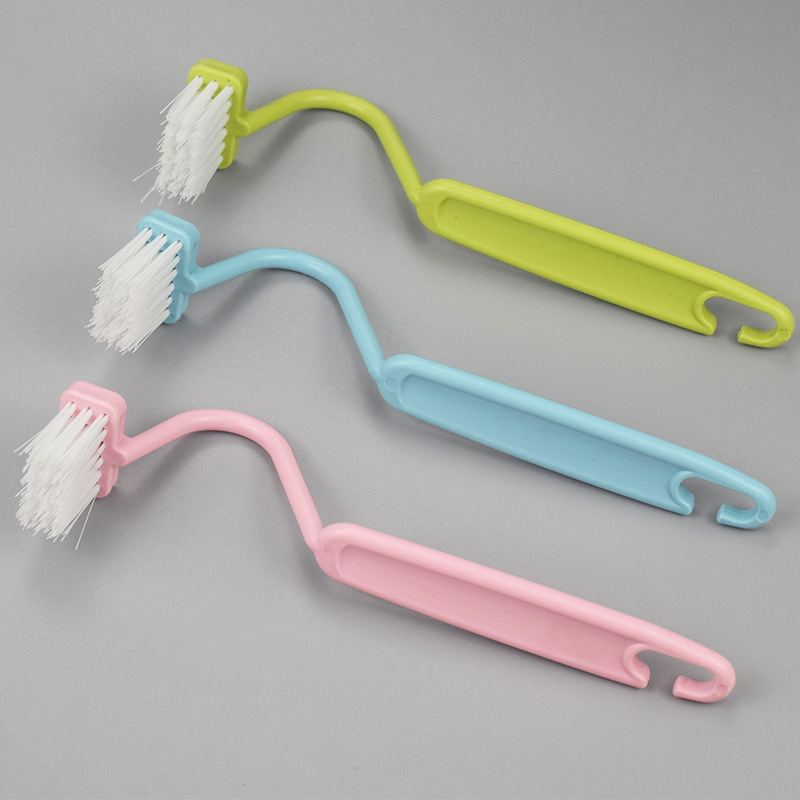 in stock small v toilet brush s-shaped multifunctional cleaning toilet gap brush curved small brush to clean dead corners
