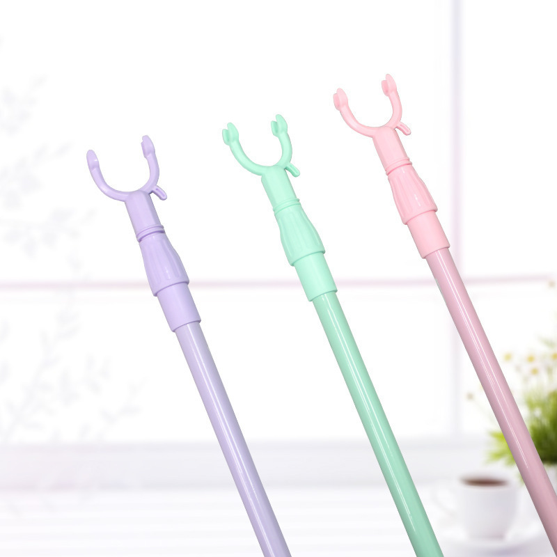 Clothes fork wholesale solid color balcony clothes pole portable retractable clothes fork lifting rod home daily factory direct sales