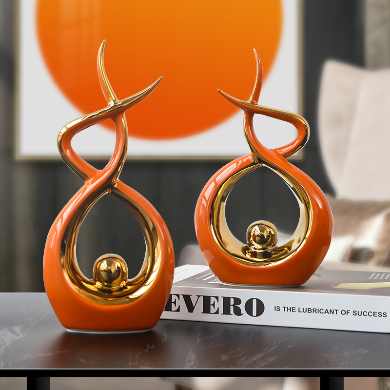 Nordic Simple Office Bookcase Ceramic Morning Brother Decoration Living Room Entrance TV Wine Cabinet Home Decorations