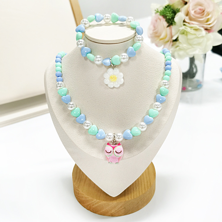 Children's necklace set cute mermaid unicorn rainbow necklace girls jewelry