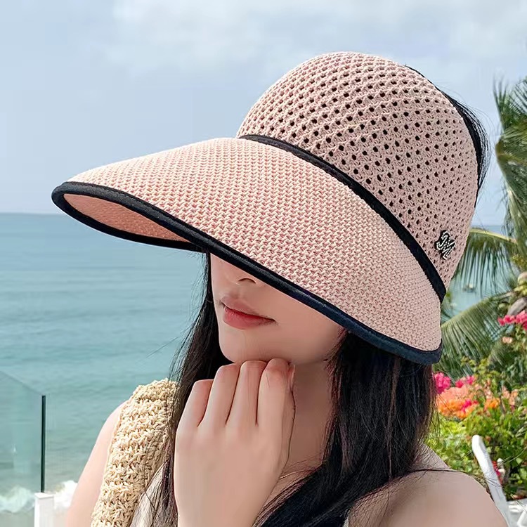 Summer Middle-aged and Elderly People's Hat All-match Mother's Sun Hat Face-covering Sunscreen Breathable Thin Large Eave Empty Sun Hat