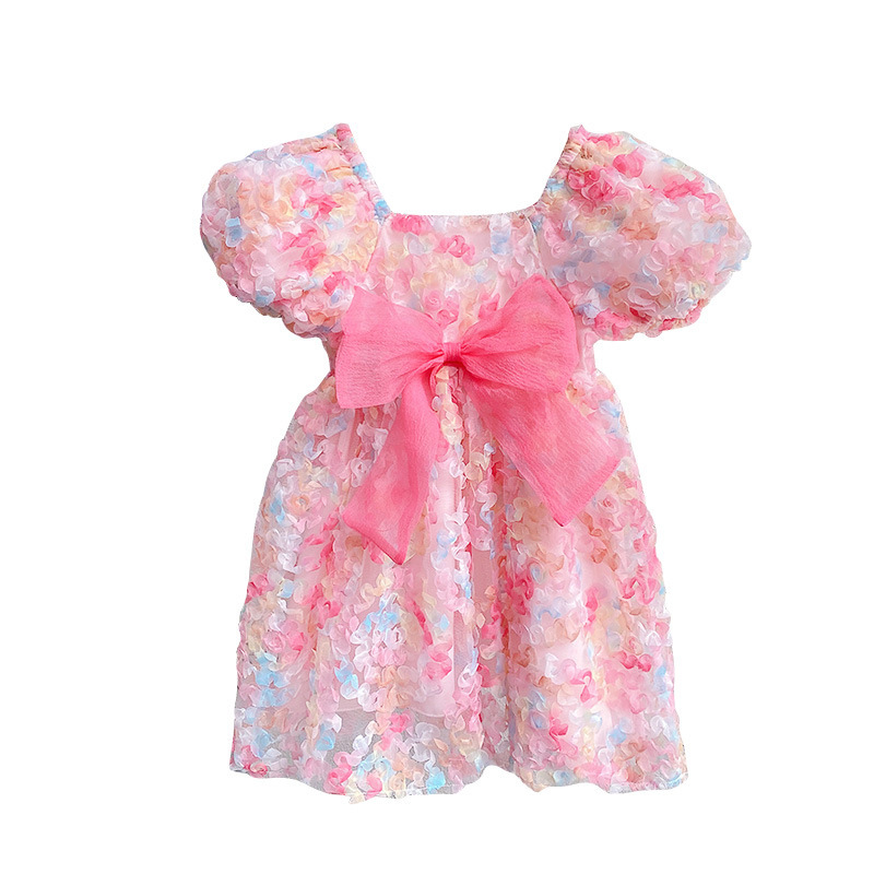 AI le rabbit girl dress 2022 summer New Girl Three-dimensional flower fairy princess dress RX685