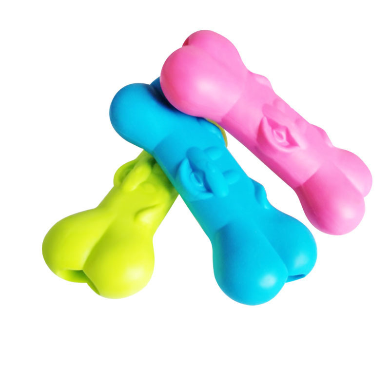 Factory wholesale pet toy TPR dog face bone molar dog training interactive relieving stuffy dog training dog bite-resistant dog toy
