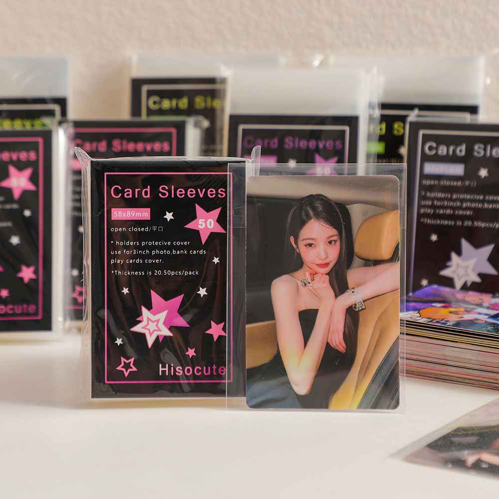 New 20 Silk pp card Film Star Girl album small card protective film 3 inch small card sealing card Film card set 50