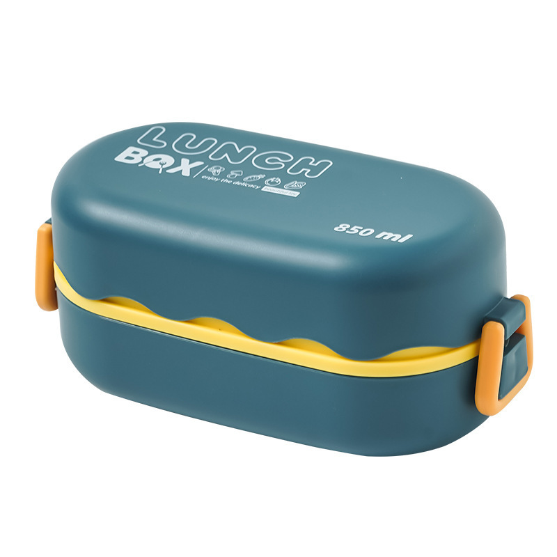 Morandi food grade double-layer lunch box high temperature resistant microwave lunch box high-looking light food crisper