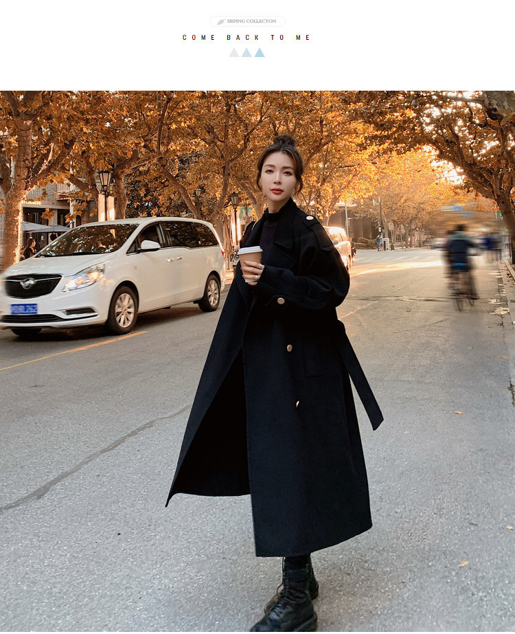 2023 Hepburn Wind Coat Women's Winter Thickened Fashionable Elegant Popular Korean Loose Double-breasted Woolen Coat Trendy_voghion.com