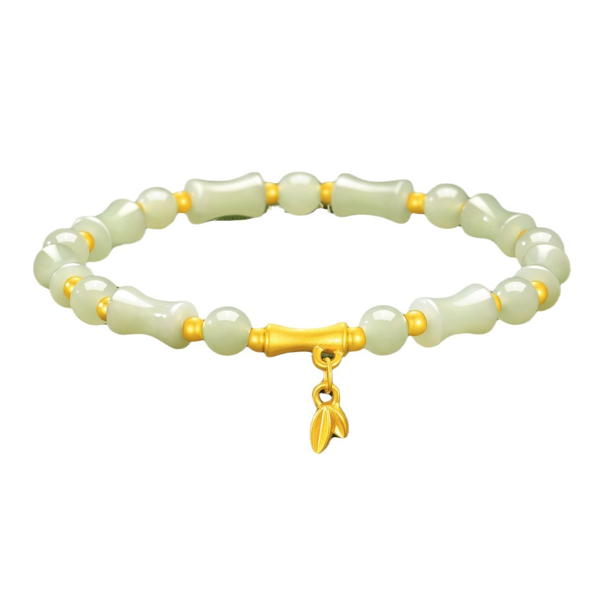 Bamboo Imitation Hetian Jade Bracelet Girls New Transfer Beads Bracelet Women's 520 Valentine's Day Girlfriend Gift