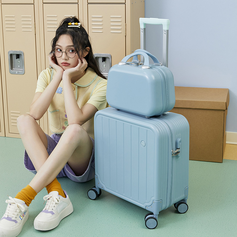 2024 new small luggage boarding box 20 inch student travel high color value universal wheel mute luggage case wholesale