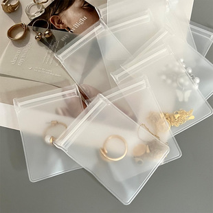 In stock one jewelry bag soft protective EVA frosted ziplock bag earrings necklace zipper storage bag