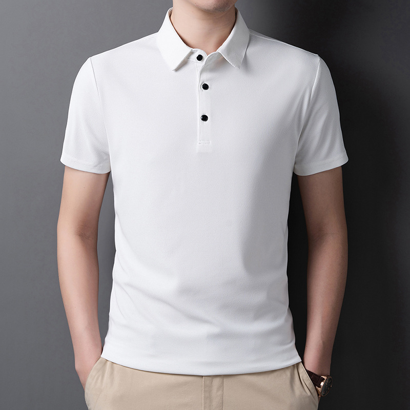 Polo Shirt Men's Short-sleeved Solid Color Lassel T-shirt Men's Cotton Summer New Loose Half-sleeved Casual Trendy Brand Men's Clothing