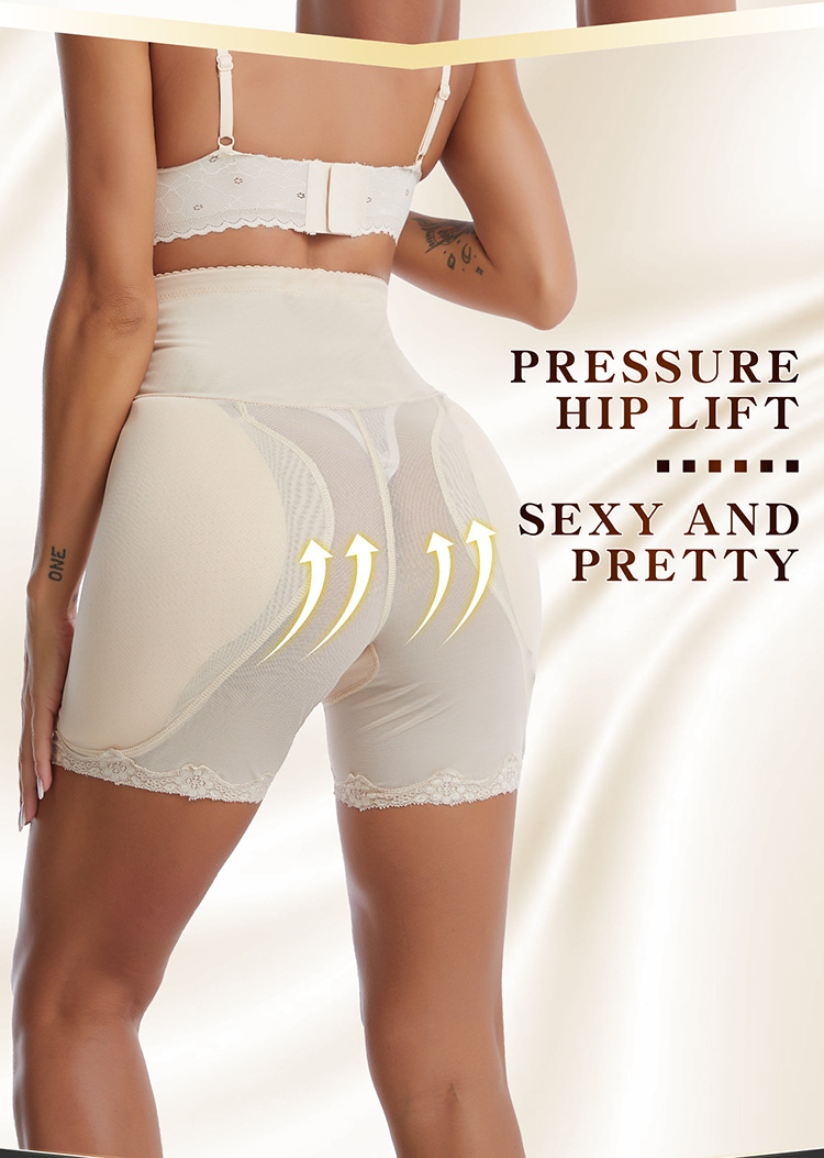 Figurformende Hose mit hoher Taille für Damen, postpartale Bauchformungshose, Arsch-Schwammpolster, volle Hüfte, Hüftlifting-Hose_voghion.com
