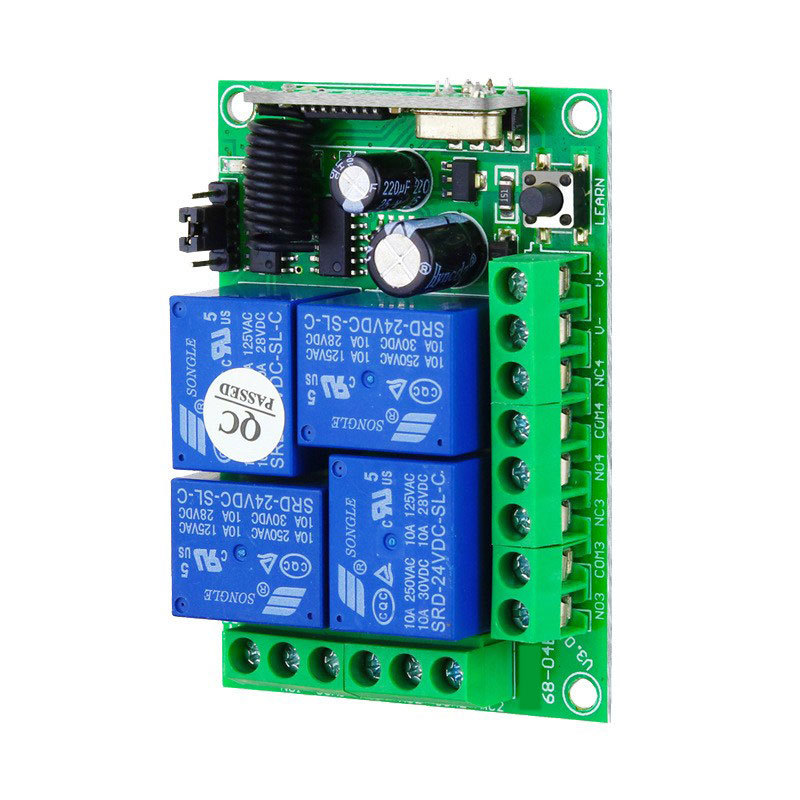 Red D remote control switch 12V four-way wireless remote control receiving board learning far D LED lamps refitted cars