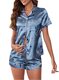 European and American Foreign trade new women's home wear short-sleeved artificial silk pajamas women's summer multi-color multi-style suit wholesale