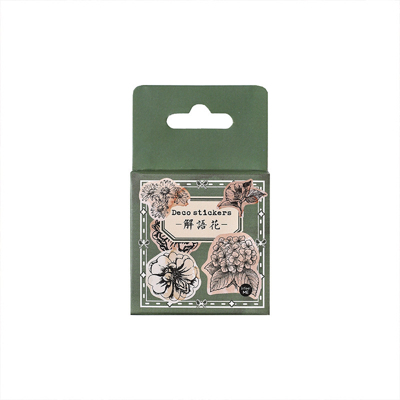 Infeel.Me Boxed Stickers Traveler Letters Series Retro Art Handbook DIY Decorative Seal Stickers 6