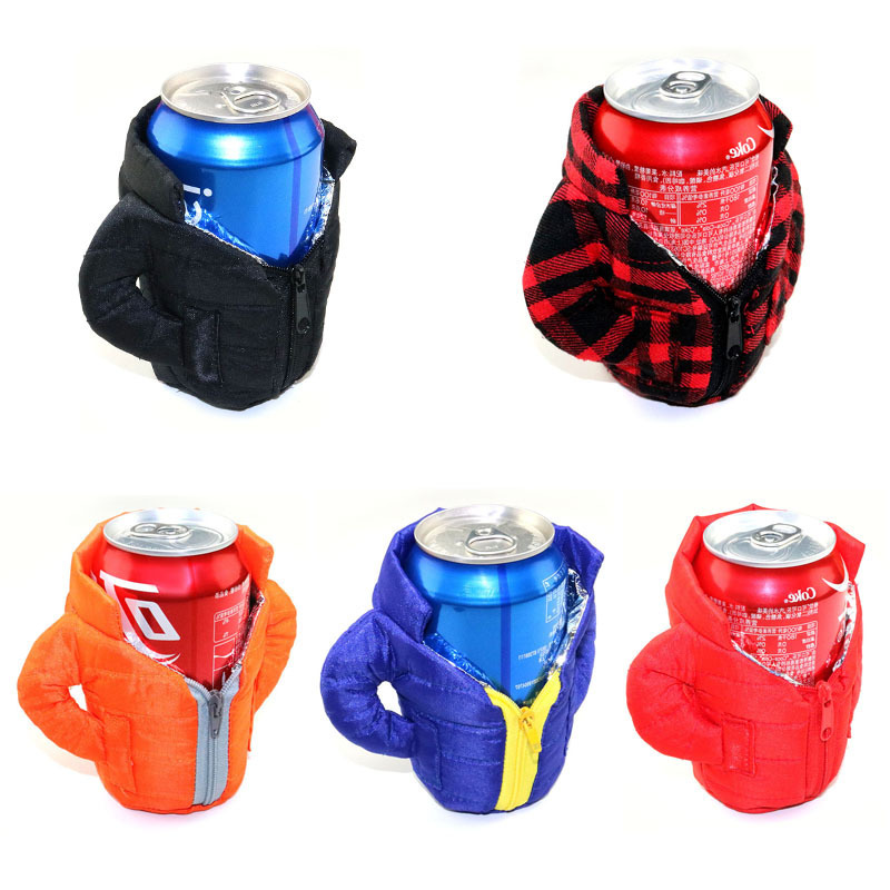 サーマルダウンジャケットビール服コカ・コーラ缶飲料ボトル上着カップカバービールベスト熱い販売|undefined