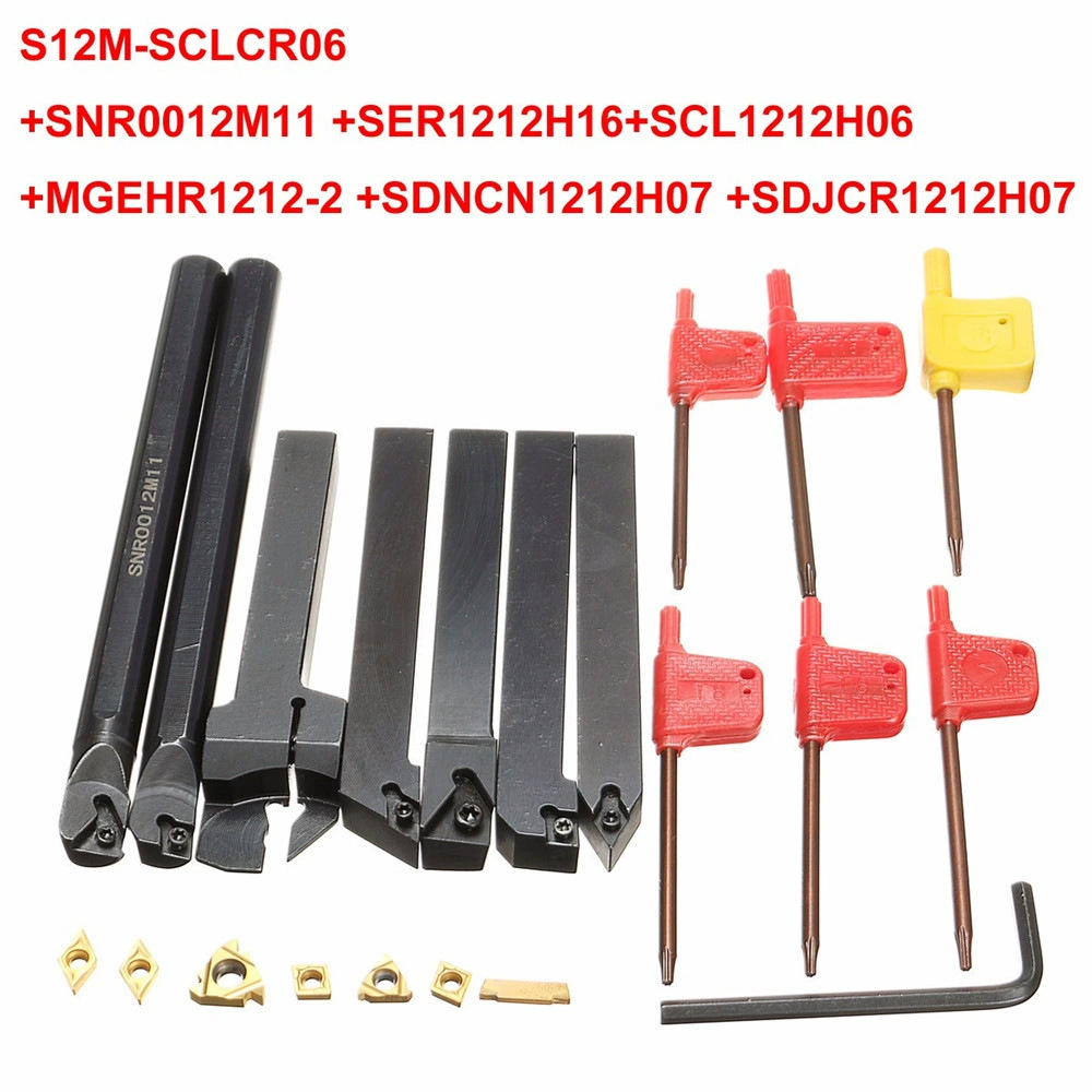 Cross-Border Popular 7-Piece Set 12mm Turning Tool Set 7 Blades + 7 Blades