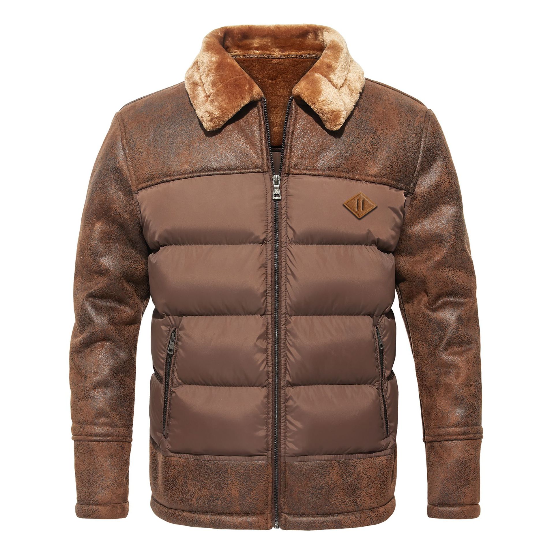 2023 autumn and winter men's new ozon Amazon wish men's lapel fur trendy fashion coat