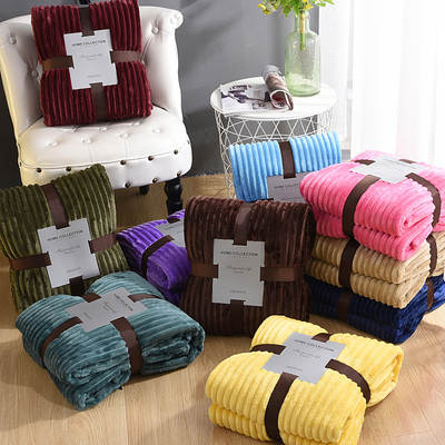 Thickened cross-border magic fleece blanket nap blanket solid color flannel small blanket coral fleece gift blanket wholesale