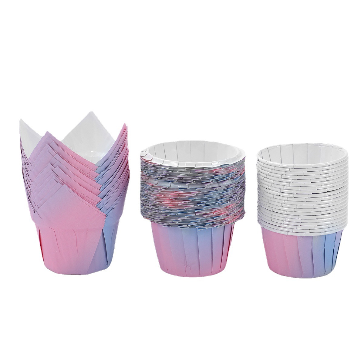 Gradient color muffin cup cake paper cup household dessert table cup muffin lace cup oven Tulip paper cup