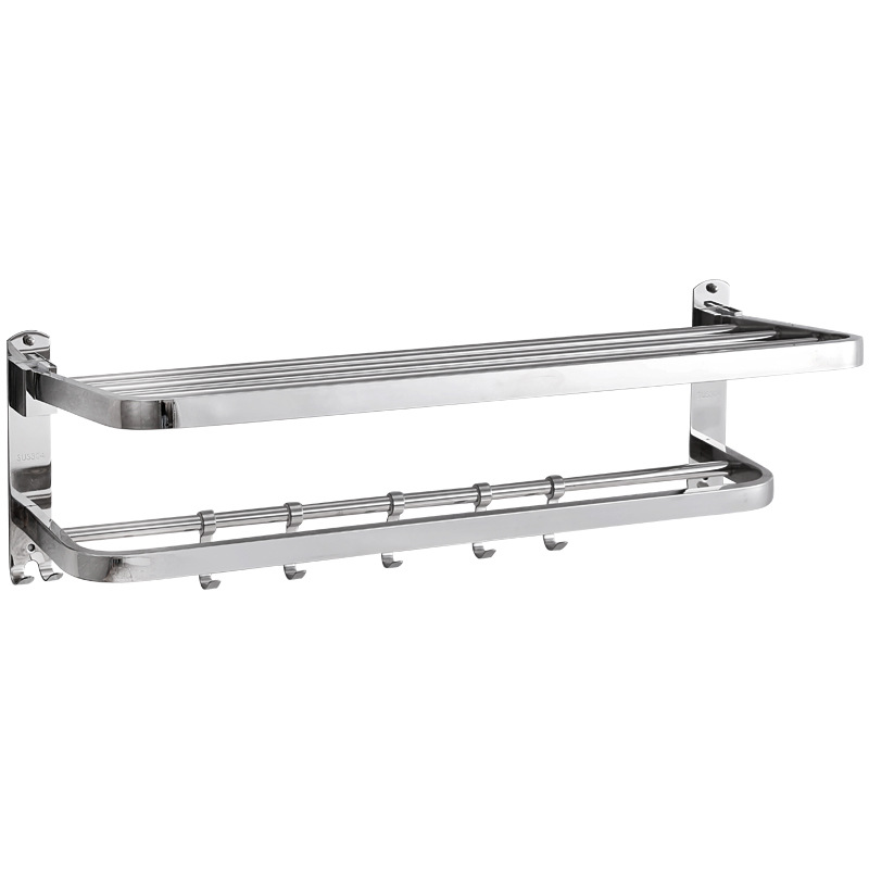 Multi-layer shelf stainless steel towel rack bathroom towel rack toilet thickened non-perforated shelf wholesale