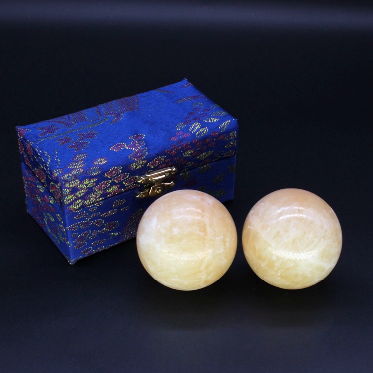 Natural marble fitness handball brocade box for middle-aged and elderly hand-turned massage health sports gifts spot quick hair