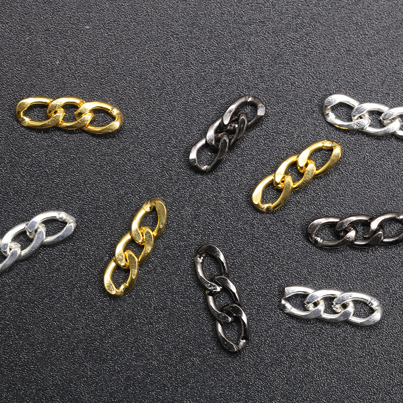Nail art chain two three metal chain gold and silver black rose gold chain nail punk vintage chain jewelry