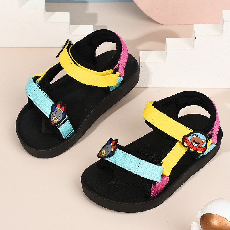 2022 summer new children's sandals fashion cartoon children's Korean men's and women's children's webbing beach shoes cross-border