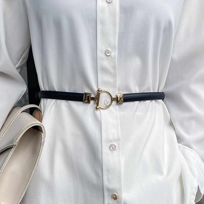Thin belt Women's decorative summer waist chain with suit coat dress tight waist versatile elegant simple Korean style belt