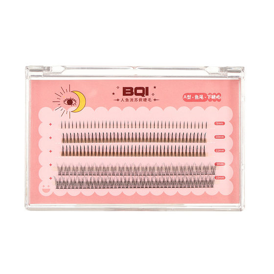 BQI Mermaid Tassel False Eyelash Natural Simulation Single Cluster Segmented Grafting Curled Fine Stem Easy to Handle False Eyelash