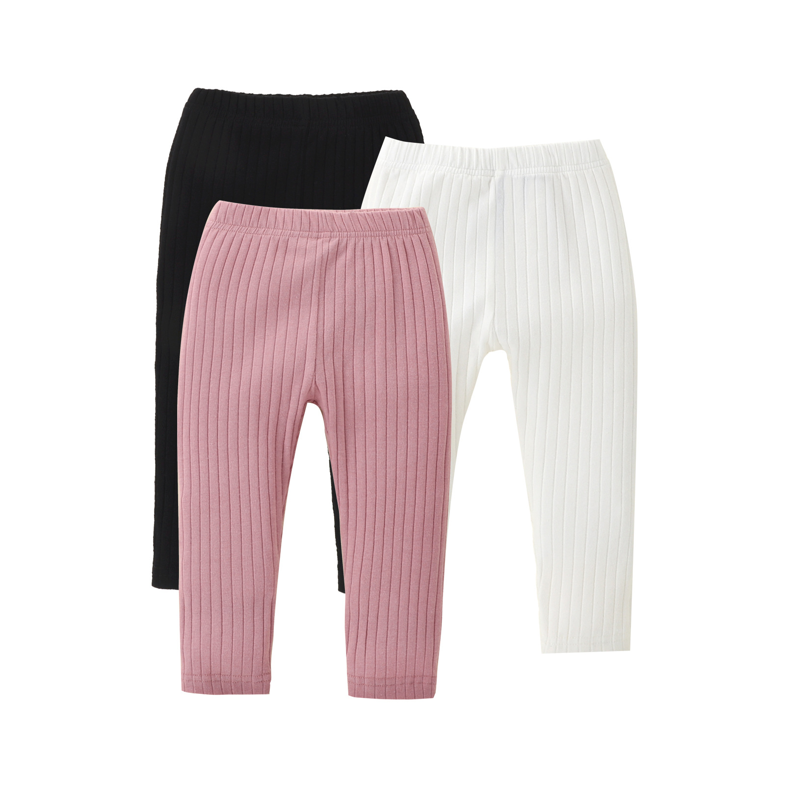 Girls' Leggings Spring and Autumn Solid Color European and American Newborn Baby Pit Leggings Elastic Slim Fit Infant Clothing