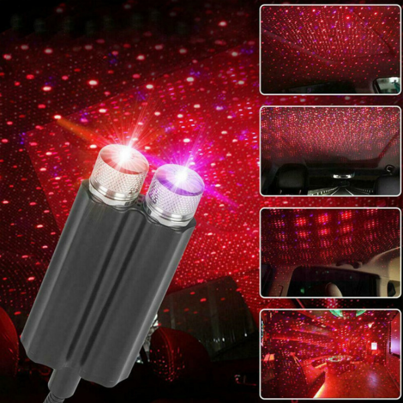 Double head star USB atmosphere light car interior light laser atmosphere light star light indoor outdoor projector car