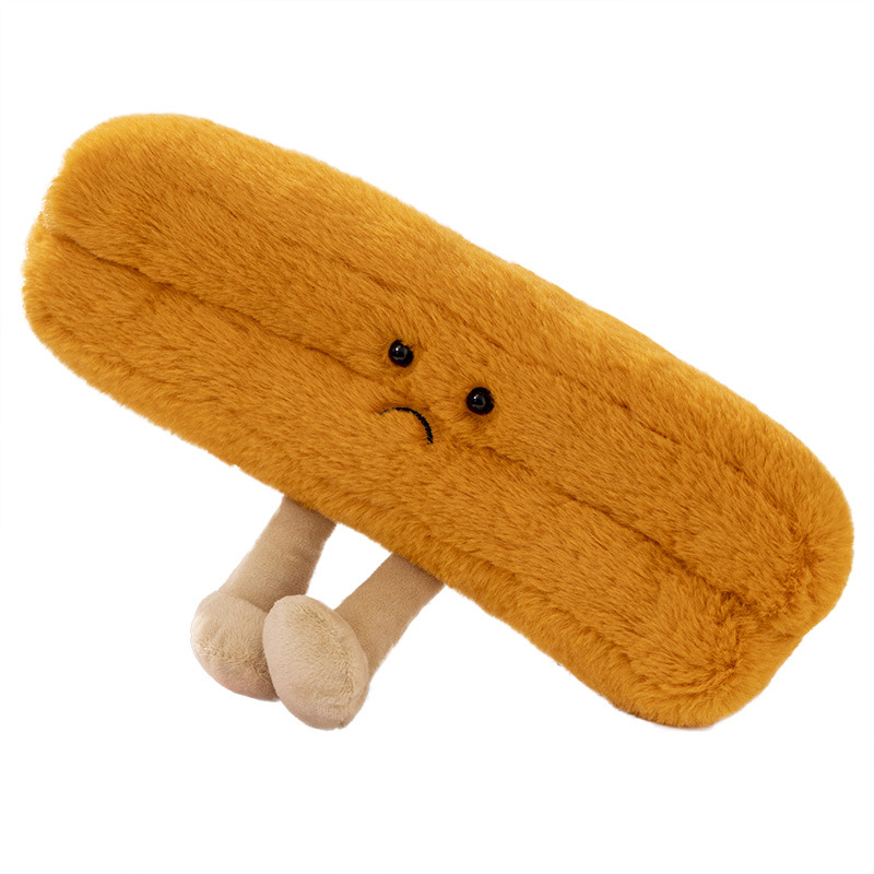 Cute toast bread breakfast series plush toy simulation French stick doll snack decoration bag pendant maternal and child